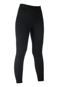 Damskie legginsy jeździeckie z pełną przyczepnością HKM Tabea. Czarne legginsy HKM, bez wzorów, z podwyższonym stanem, długie. Za 196,50 zł.