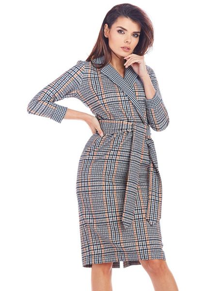 Awama Sukienka w kolorze szarym rozmiar: S. Szare sukienki Awama, s, bez wzorów, z tkaniny, bez kołnierzyka, bez ramiączek, midi. Za 108,74 zł.