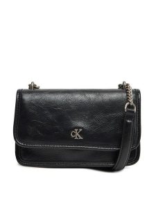 Calvin Klein Jeans Torebka Chain Mini Ew Flap LV04K3085G Czarny. Czarne torebki klasyczne Calvin Klein Jeans, bez wzorów, z jeansu, bez dodatków. Za 269,99 zł.