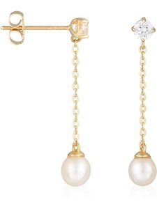 L instant d Or Złote kolczyki-wkrętki "Moana Pearl" z perłami i cyrkoniami rozmiar: onesize. Żółte kolczyki L instant d Or, z cyrkonią, złote. Za 379,95 zł.