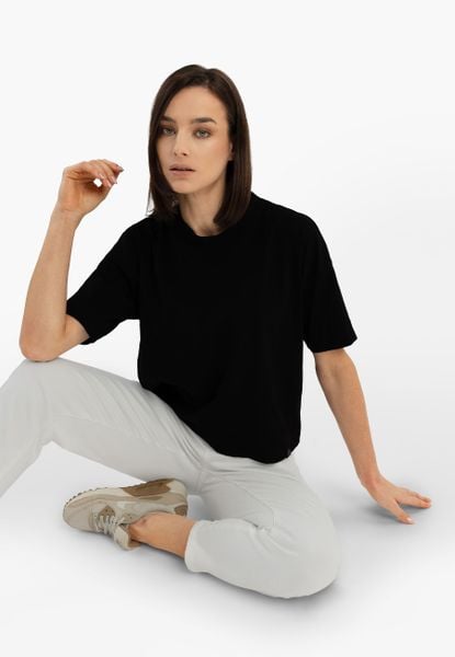 Bawełniany t-shirt, Comfort Fit, T-FLAME. Czarne t-shirty Volcano, l, bez wzorów, z bawełny, bez kołnierzyka, bez ramiączek. Za 54,99 zł.