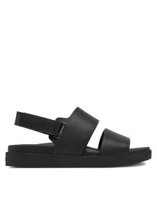 Calvin Klein Sandały Flat Adj Sandal Eyelet HW0HW02488 Czarny. Czarne sandały Calvin Klein, bez wzorów, ze skóry, bez obcasa, na płaskiej podeszwie, bez zapięcia. Za 309,99 zł.