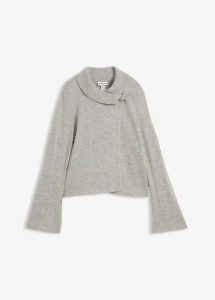 Kardigan z mieszanki bawełny. Szare kardigany bonprix, z bawełny. Za 114,99 zł.