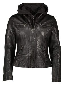 HIS Skórzana kurtka w kolorze czarnym rozmiar: 44. Czarne kurtki HIS, bez wzorów, ze skóry, bez kaptura. Za 478,99 zł.