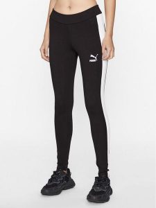 Puma Legginsy Iconic T7 530080 Czarny Tight Fit. Czarne legginsy Puma, bez wzorów, z bawełny. Za 109,99 zł.
