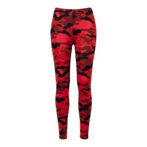 Damskie Legginsy W Kamuflażu. Czerwone legginsy Urban Classics, bez wzorów. Za 75,99 zł.