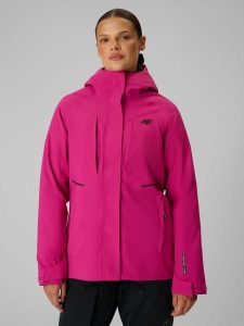 4F Kurtka trekkingowa membrana 10000 damska - różowa M. Czerwone kurtki 4f, m, bez wzorów, bez kaptura. Za 399,99 zł.