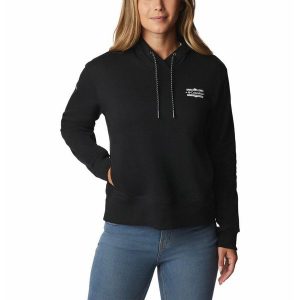 Bluza trekkingowa z kapturem Damska Columbia Lodge Hoodie. Czarne bluzy Columbia, m, bez wzorów, z kapturem. Za 161,99 zł.