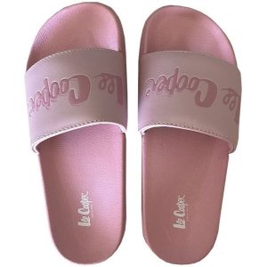 Klapki Lee Cooper W LCW-24-42-2488LA różowe. Czerwone klapki bez wzorów, z syntetyku, bez obcasa. Za 128,57 zł.
