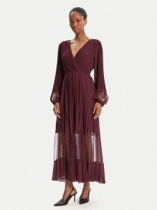 TWINSET Sukienka wieczorowa 252TP2641 Bordowy Regular Fit. Czerwone sukienki Twinset, bez wzorów, z syntetyku, wizytowe, bez kołnierzyka, bez ramiączek. Za 699,99 zł.