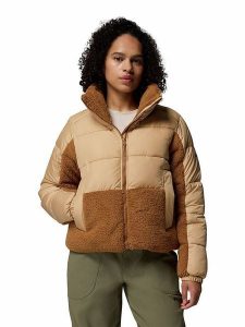 Columbia Kurtka zimowa "Point II Sherpa" w kolorze beżowym rozmiar: XL. Brązowe kurtki Columbia, na zimę, xl, bez wzorów, z puchu, bez kaptura. Za 299,95 zł.