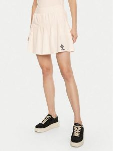 Guess Spódnica mini V5RD00 KCOK1 Kremowy Regular Fit. Białe spódnice Guess, xs, z aplikacjami, z bawełny, mini. Za 157,99 zł.