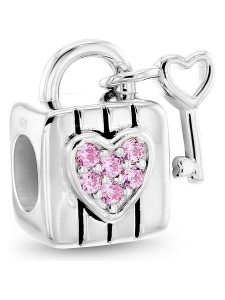 CHARM'S Srebrny charms z cyrkoniami rozmiar: onesize. Różowe zawieszki CHARM'S, z cyrkonią, srebrne. Za 143,90 zł.