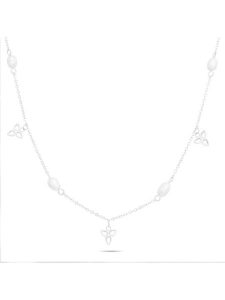 Tamaris Naszyjnik z elementami ozdobnymi - dł. 45 cm rozmiar: onesize. Szare naszyjniki Tamaris, z perłą, ze stali. Za 152,99 zł.