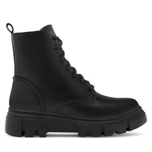 Trapery Lasocki. Czarne buty zimowe Lasocki, bez obcasa, bez zapięcia. Za 161,99 zł.