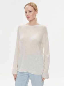 Tommy Hilfiger Sweter WW0WW39890 Écru Relaxed Fit. Swetry klasyczne TOMMY HILFIGER, xs, z wełny, bez kołnierzyka. Za 519,99 zł.