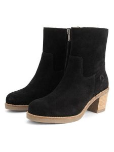 TRAVELIN' Skórzane botki w kolorze czarnym na obcasie rozmiar: 40. Czarne botki Travelin', bez wzorów, ze skóry, bez obcasa, na obcasie, bez zapięcia. Za 523,38 zł.