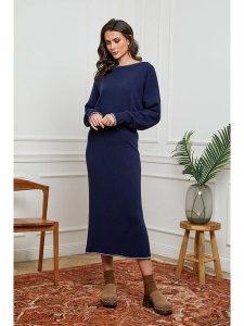 Joséfine Spódnica "Ineska" w kolorze granatowym rozmiar: S. Niebieskie spódnice Joséfine, s, bez wzorów, z kaszmiru, maxi. Za 108,99 zł.