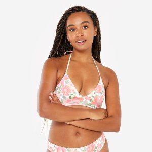 Góra kostiumu kąpielowego surfingowego damska Roxy Daisy. Brązowe bikini Roxy, bez wzorów, z elastanu. Za 159,99 zł.