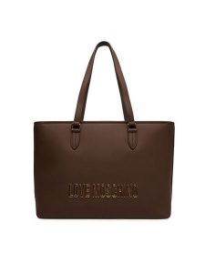 LOVE MOSCHINO Torebka JC4190PP1NKD0301 Brązowy. Brązowe shopper bag LOVE MOSCHINO, bez wzorów, ze skóry, bez dodatków. Za 759,99 zł.