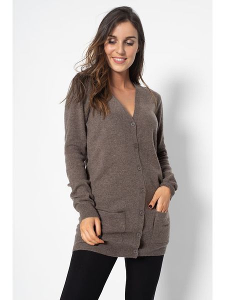 Perfect Cashmere Kaszmirowy kardigan "Pearl" w kolorze szarobrązowym rozmiar: XL. Brązowe kardigany Perfect Cashmere, xl, bez wzorów, z kaszmiru, bez ramiączek. Za 463,45 zł.