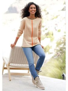 Heine Dżinsy - Slim fit - w kolorze niebieskim rozmiar: 40. Niebieskie jeansy Heine, bez wzorów, z podwyższonym stanem. Za 91,56 zł.