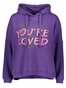 Miss goodlife Bluza "You`re loved" w kolorze fioletowym rozmiar: L. Różowe bluzy miss goodlife, l, bez wzorów, z bawełny, z kapturem. Za 162,49 zł.