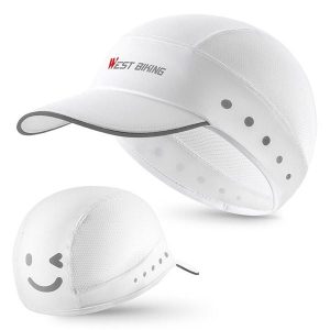 Czapka letnia z oddychającego jedwabiu WEST BIKING YP0201426 - Biała. Białe czapki WEST BIKING, bez wzorów, z materiału, eleganckie. Za 79,60 zł.