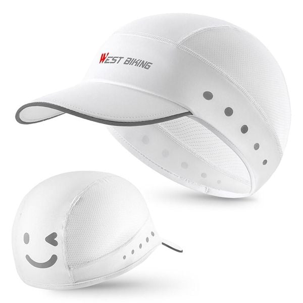 Czapka letnia z oddychającego jedwabiu WEST BIKING YP0201426 - Biała. Białe czapki WEST BIKING, bez wzorów, z materiału, eleganckie. Za 79,60 zł.