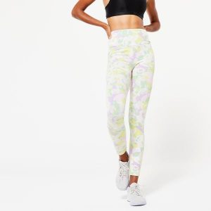 Second Life - Legginsy fitness damskie Domyos 520 - Stan Doskonały. Fioletowe legginsy DOMYOS, bez wzorów, z bawełny, z podwyższonym stanem, długie. Za 16,99 zł.