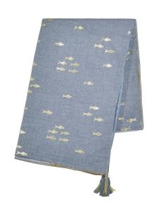 BLE Szal w kolorze niebieskim - 180 x 100 cm rozmiar: onesize. Niebieskie szaliki BLE, z aplikacjami, z bawełny. Za 38,95 zł.