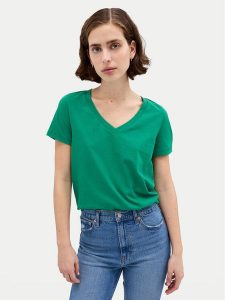 Gap T-Shirt 740140-50 Zielony Regular Fit. Zielone t-shirty GAP, l, bez wzorów, z bawełny, bez kołnierzyka, bez ramiączek. Za 79,99 zł.