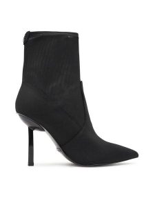 Guess Botki Cidni2 FL7C2N FAB10 Czarny. Czarne botki Guess, z aplikacjami, z materiału, bez obcasa, na szpilce, bez zapięcia. Za 549,99 zł.