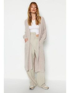 Trendyol Kardigan w kolorze beżowym rozmiar: M. Brązowe kardigany Trendyol. Za 82,45 zł.