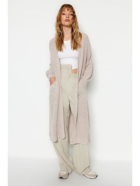 Trendyol Kardigan w kolorze beżowym rozmiar: M. Brązowe kardigany Trendyol. Za 100,28 zł.