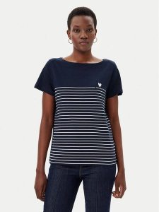 Tom Tailor T-Shirt 1045544 Granatowy Regular Fit. Niebieskie t-shirty Tom Tailor, s, bez wzorów, z bawełny, bez kołnierzyka, bez ramiączek. Za 49,99 zł.