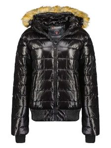 Geographical Norway Kurtka zimowa "Bassima" w kolorze czarnym rozmiar: XXL. Czarne kurtki Geographical Norway, na zimę, xxl, bez wzorów, z puchu, bez kaptura. Za 149,66 zł.