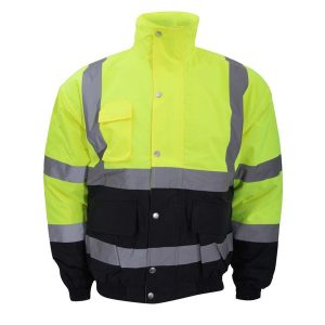 Dwukolorowa Kurtka Bomberka HiVis. Niebieskie kurtki YOKO, s, bez wzorów, bez kaptura. Za 269,99 zł.