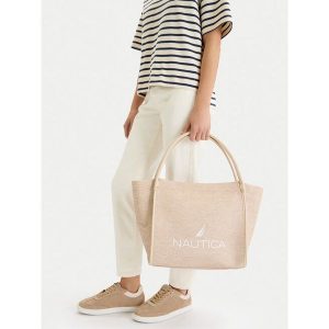 Torebka Nautica. Brązowe shopper bag Nautica, bez wzorów, bez dodatków. Za 179,99 zł.