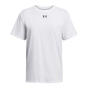 Koszulka damska Under Armour Campus Oversize. Białe bluzki Under Armour, s, bez wzorów, sportowe, bez kołnierzyka, bez ramiączek. Za 90,12 zł.