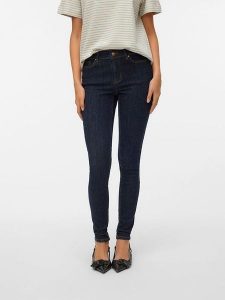 Vero Moda Dżinsy - Skinny fit - w kolorze granatowym rozmiar: XL/L30. Niebieskie jeansy Vero Moda, bez wzorów. Za 126,99 zł.