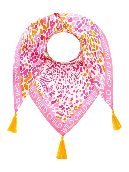 Zwillingsherz Chusta trójkątna w kolorze różowo-biało-pomarańczowym - 200 x 100 cm rozmiar: onesize. Białe apaszki i chusty Zwillingsherz, z aplikacjami, z materiału. Za 70,08 zł.