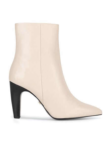 Gino Rossi Botki MERVAT-116030 Écru. Botki Gino Rossi, bez wzorów, ze skóry, bez obcasa, na słupku, bez zapięcia. Za 399,99 zł.