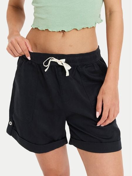 Roxy Szorty materiałowe Sweetest Day ERJNS03588 Czarny Regular Fit. Czarne szorty Roxy, bez wzorów, z bawełny. Za 189,99 zł.