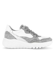 Gabor Sneakersy w kolorze biało-szarym rozmiar: 41. Białe trampki Gabor, bez wzorów, z materiału, bez zapięcia. Za 197,63 zł.