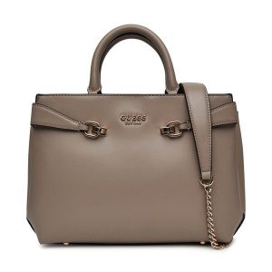 Torebka Guess. Brązowe kuferki Guess, z aplikacjami, bez dodatków. Za 339,99 zł.