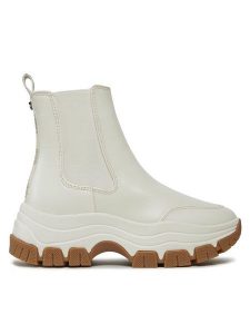 Guess Botki FL8BEO ELE12 Écru. Botki Guess, z aplikacjami, ze skóry, bez obcasa, na płaskiej podeszwie, bez zapięcia. Za 599,99 zł.