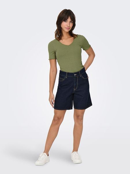 JDY Koszulka w kolorze khaki rozmiar: L. Brązowe bluzki JDY, l, bez wzorów, z bawełny, bez kołnierzyka, bez ramiączek. Za 43,68 zł.