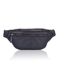 Bellicci Skórzana saszetka "Charmaine" w kolorze granatowym - 40 x 17 x 6 cm rozmiar: onesize. Niebieskie nerki i saszetki Bellicci, bez wzorów, z materiału. Za 162,49 zł.