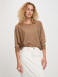 Cross Jeans Sweter w kolorze karmelowym rozmiar: M. Brązowe swetry oversize Cross Jeans, m, bez wzorów, z jeansu, bez ramiączek. Za 92,45 zł.